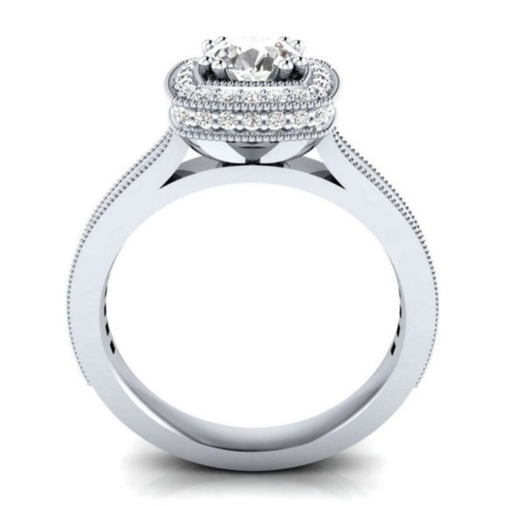 Beautiful Round Cut White Sapphire Ring New - Picture 4 of 4